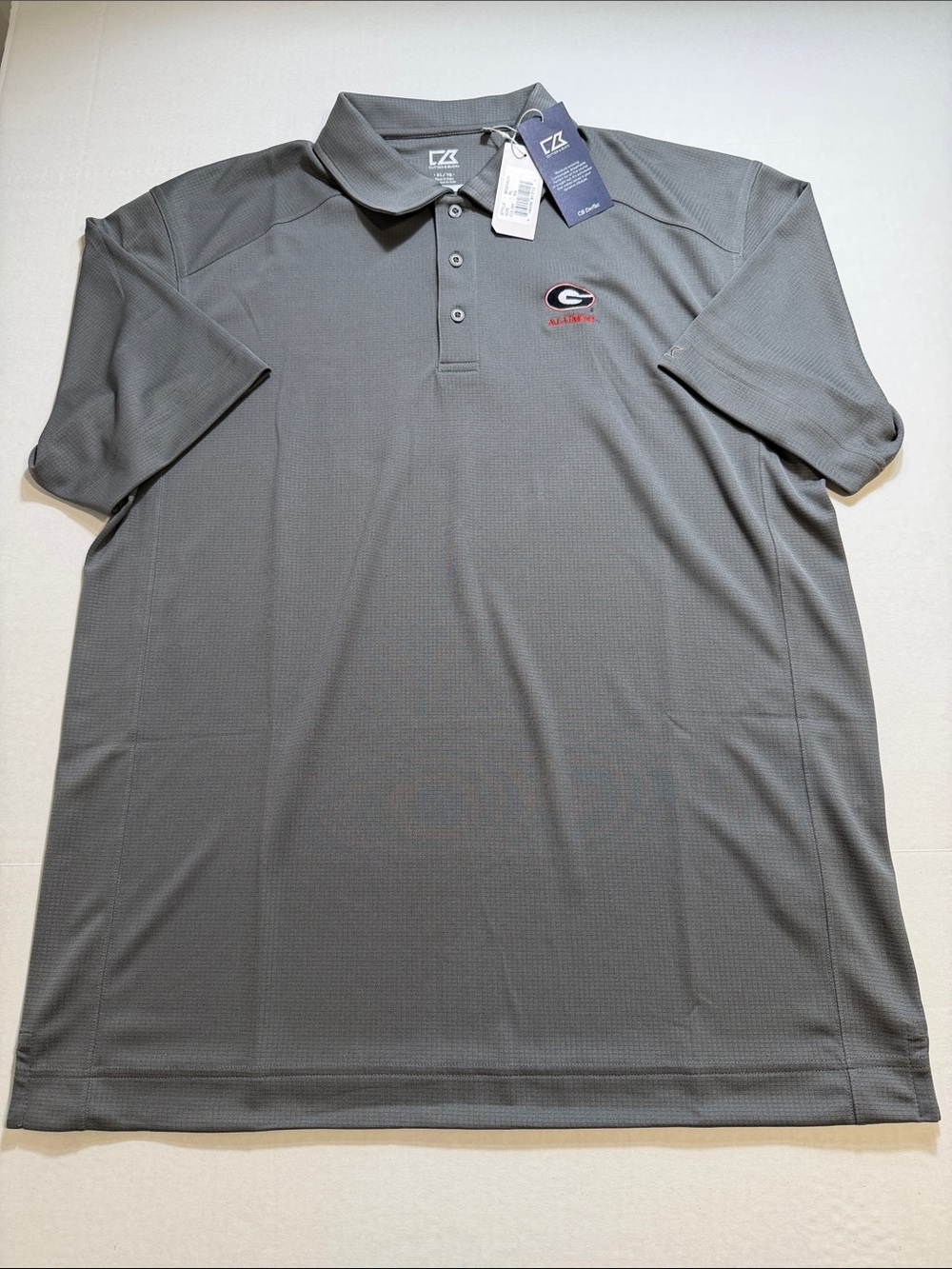 Cutter & Buck Gray Georgia Bulldogs Alumni Logo Stretch Polo